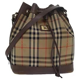 Autre Marque-Burberrys Nova Check Schultertasche aus Canvas Beige Auth bs15401-Beige