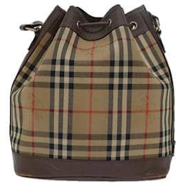 Autre Marque-Sac à épaule Burberrys Nova Check en toile beige Auth bs15401-Beige