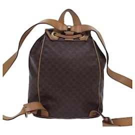 Céline-CELINE Macadam Canvas Shoulder Bag PVC Leather Brown Auth bs15493-Brown