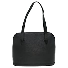 Louis Vuitton-LOUIS VUITTON Sac à épaule Epi Lussac Noir M52282 LV Auth bs15326-Noir