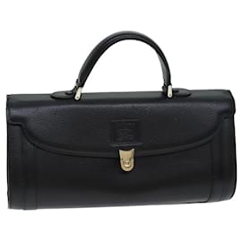 Autre Marque-Burberrys Hand Bag Leather Black Auth 79493-Black