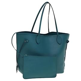 Louis Vuitton-LOUIS VUITTON Epi Neverfull MM Sac Tote Cyan M40930 LV Auth 78322-Autre