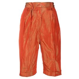 Jean Paul Gaultier Orange Silk Bermuda Shorts Orange