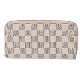 Louis Vuitton-Louis Vuitton Damier Azur Zippy Wallet in Rose Ballerine-Pink