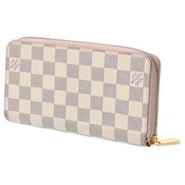 Louis Vuitton-Louis Vuitton Damier Azur Zippy Wallet in Rose Ballerine-Pink