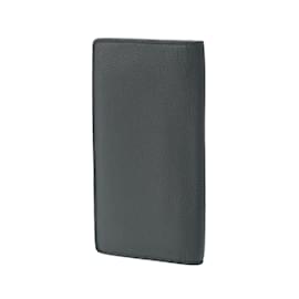 Louis Vuitton-Louis Vuitton Aerogram Portefeuille Brazza Noir Men's Leather Long Wallet-Black