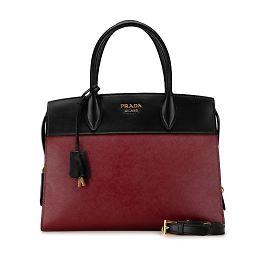 Borsa Prada Esplanade - Pelle rossa e nera Nero Rosso