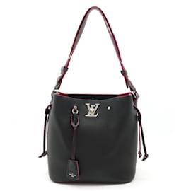 Louis Vuitton-Louis Vuitton Lockme Bucket Shoulder Bag - Noir & Pink-Black,Pink