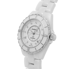 Chanel-Chanel J12 12P Diamond H1629 Men's White Ceramic/SS Automatic Watch-White
