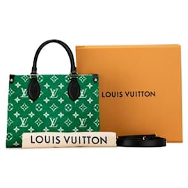 Louis Vuitton-Borsa Louis Vuitton Monogram Jacquard Velluto LV Match On the Go PM-D'oro,Verde