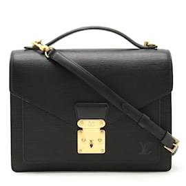 Louis Vuitton-Louis Vuitton Epi Monceau Second Handtasche in Noir-Schwarz