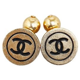 Abotoaduras banhadas a ouro Chanel Coco Mark para mulheres Dourado