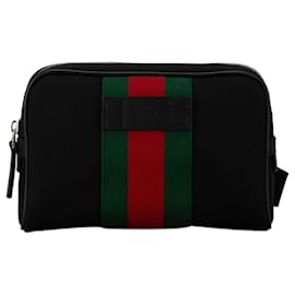 Gucci-Borsa a vita in tela nera e pelle Gucci-Nero