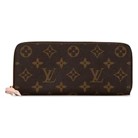 Louis Vuitton-Louis Vuitton Monogramm Portemonnaie Clemence Lang-Braun,Pink