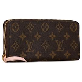 Louis Vuitton-Louis Vuitton Monogramm Portemonnaie Clemence Lang-Braun,Pink