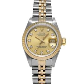 Rolex-Orologio automatico Rolex Datejust 10P Diamante 69173G per donne in oro giallo e argento-Argento