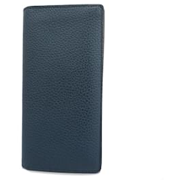 Louis Vuitton-Louis Vuitton Long Wallet Taurillon Portefeuille Brazza M58818 in Ocean for Men-Blue