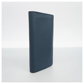 Louis Vuitton-Louis Vuitton Long Wallet Taurillon Portefeuille Brazza M58818 in Ocean for Men-Blue
