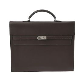 Hermès Kelly Depeche 34 en cuir Epsom chocolat Chocolat