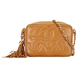 Chanel-Borsa a spalla Chanel Triple Coco Mark in marrone cammello-Marrone,Nero,Cammello