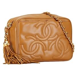 Chanel-Borsa a spalla Chanel Triple Coco Mark in marrone cammello-Marrone,Nero,Cammello