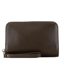 Louis Vuitton-Louis Vuitton Taiga Baikal Second Bag - Braune Leder-Clutch für Frauen-Braun