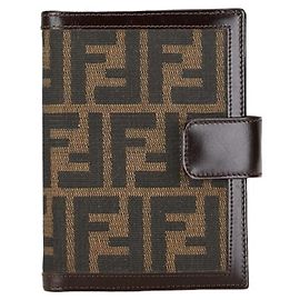 Fendi Zucca Agenda PM Notebook - Brown Canvas Leather for Women Brown
