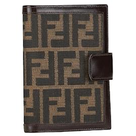 Fendi-Fendi Zucca Agenda PM Notebook - Brown Canvas Leather for Women-Brown