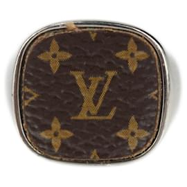 Louis Vuitton-Anello con lucchetto Berg MNG Louis Vuitton - Taglia L-Argento,Monogramma