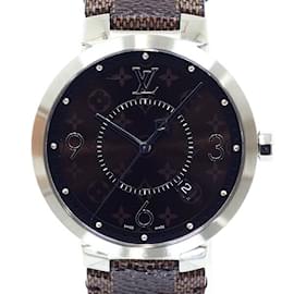 Louis Vuitton-Louis Vuitton Men's Tambour QA005Z Quartz Wristwatch-Brown,Pink,White,Yellow,Damier ebene