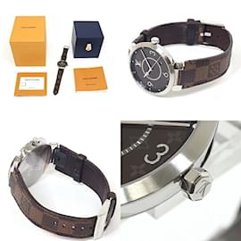 Louis Vuitton-Louis Vuitton Men's Tambour QA005Z Quartz Wristwatch-Brown,Pink,White,Yellow,Damier ebene