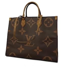 Louis Vuitton-Louis Vuitton Monogram Reverse On the Go GM Handbag-Brown