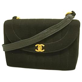 Chanel-Borsa a spalla in cotone nero Chanel Mademoiselle-Nero