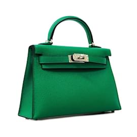Hermès-Hermes Kelly Handbag in Vert Jade Epsom Leather-Other