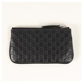 Gucci-Gucci MicroGuccissima Black Leather Keycase for Men-Black