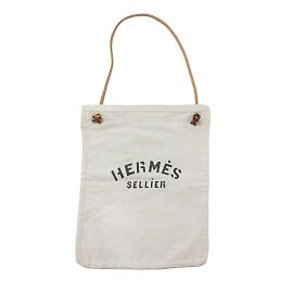 Bolsa tote de lona bege Aline GM da Hermès para mulheres Bege