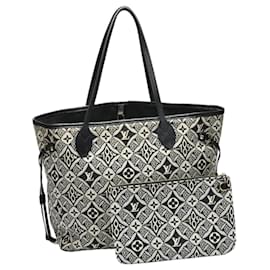 Louis Vuitton-Louis Vuitton Monogram Neverfull MM Tote Bag in Gray-Brown