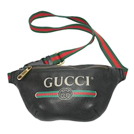 Gucci-Borsa a vita in pelle nera Gucci-Nero