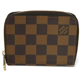 Louis Vuitton-Zippy Geldbörse im Damier Ebene von Louis Vuitton-Braun,Damier ebene