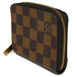 Louis Vuitton-Zippy Geldbörse im Damier Ebene von Louis Vuitton-Braun,Damier ebene