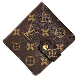 Louis Vuitton-Louis Vuitton Monogram Compact Zip Bi-Fold Geldbörse für Frauen-Braun