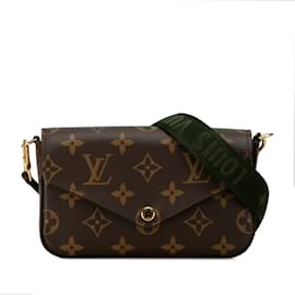 Louis Vuitton-Louis Vuitton Monogram Multi Pochette Felicie Schultertasche-Braun,Monogramm