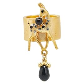 Chanel-Chanel Rhinestone Deer Bambi Motif Ring-Other