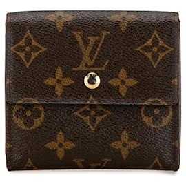 Louis Vuitton-Portafoglio bi-fold Elise Monogram Louis Vuitton-Marrone,Monogramma