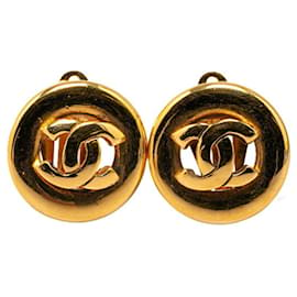 Chanel-Orecchini a clip placcati in oro Chanel Coco Mark-D'oro