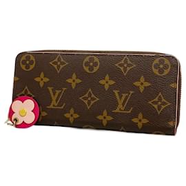 Louis Vuitton-Portafoglio lungo Monogram Louis Vuitton-Marrone,Rosa