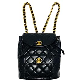 Chanel-Duma Backpack-Black,Gold hardware