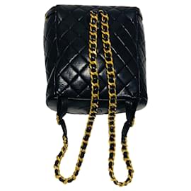 Chanel-Duma Backpack-Black,Gold hardware