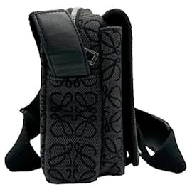 Loewe-Loewe Black Canvas Shoulder Bag-Black