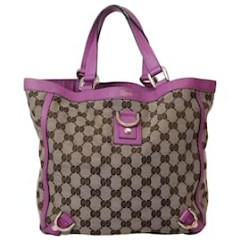 Gucci-Borsa tote Gucci Abby GG in tela-Marrone,Rosa